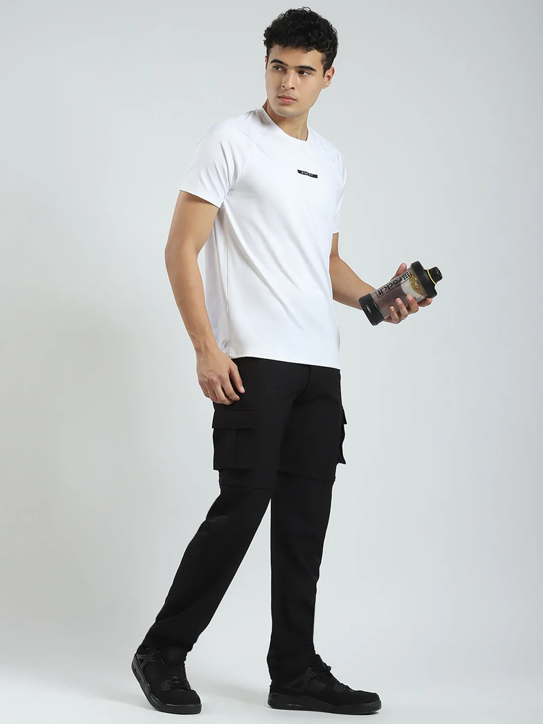 Rock.it Men Black Solid Regular Fit Cargo sold by Monte Carlo product image thumbnail 2