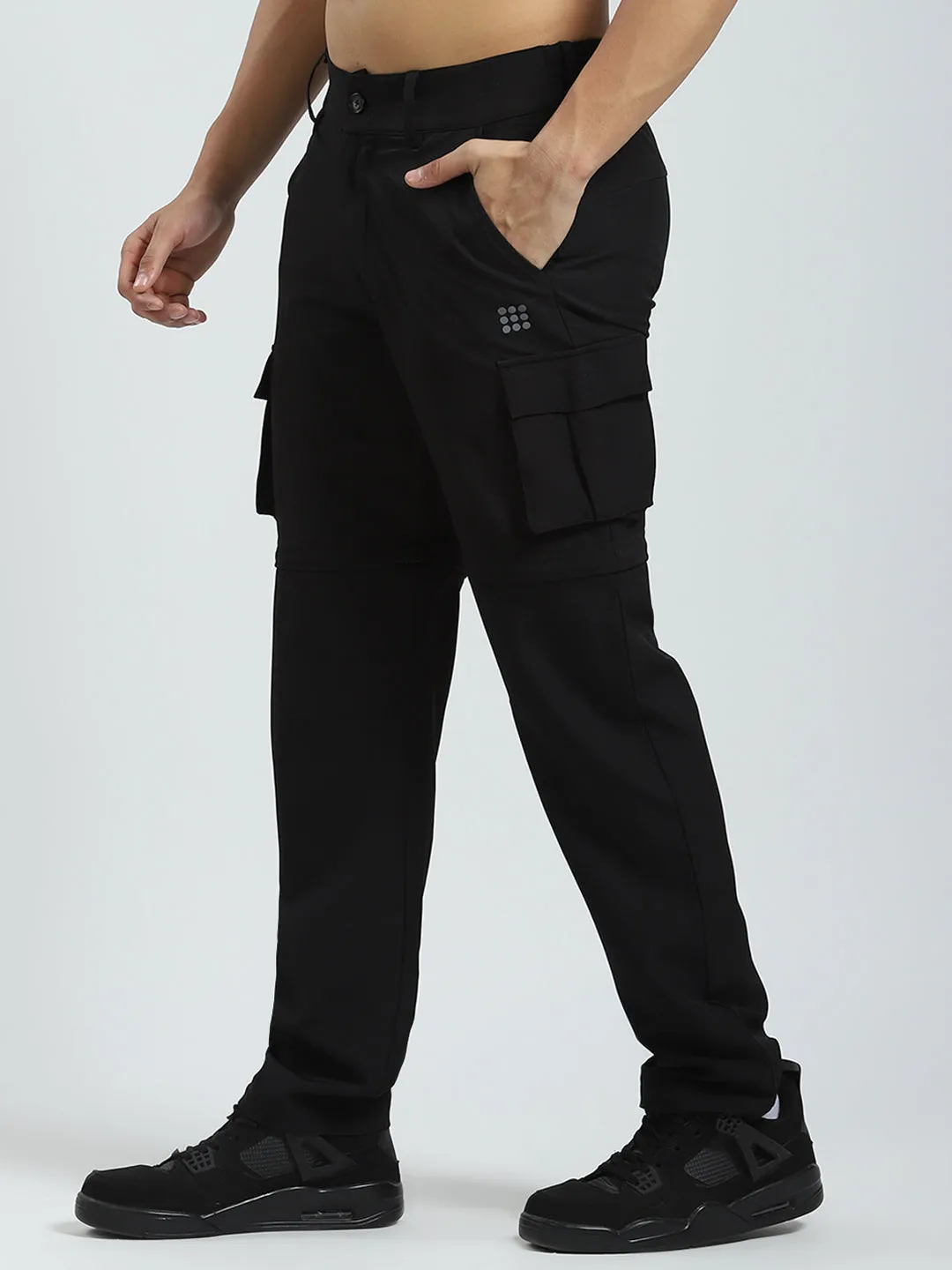 Rock.it Men Black Solid Regular Fit Cargo sold by Monte Carlo product image thumbnail 3