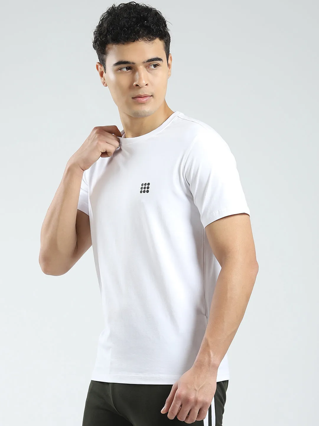 Rock.it Men White Solid Round Neck Half Sleeve T-Shirt sold by Monte Carlo product image thumbnail 3