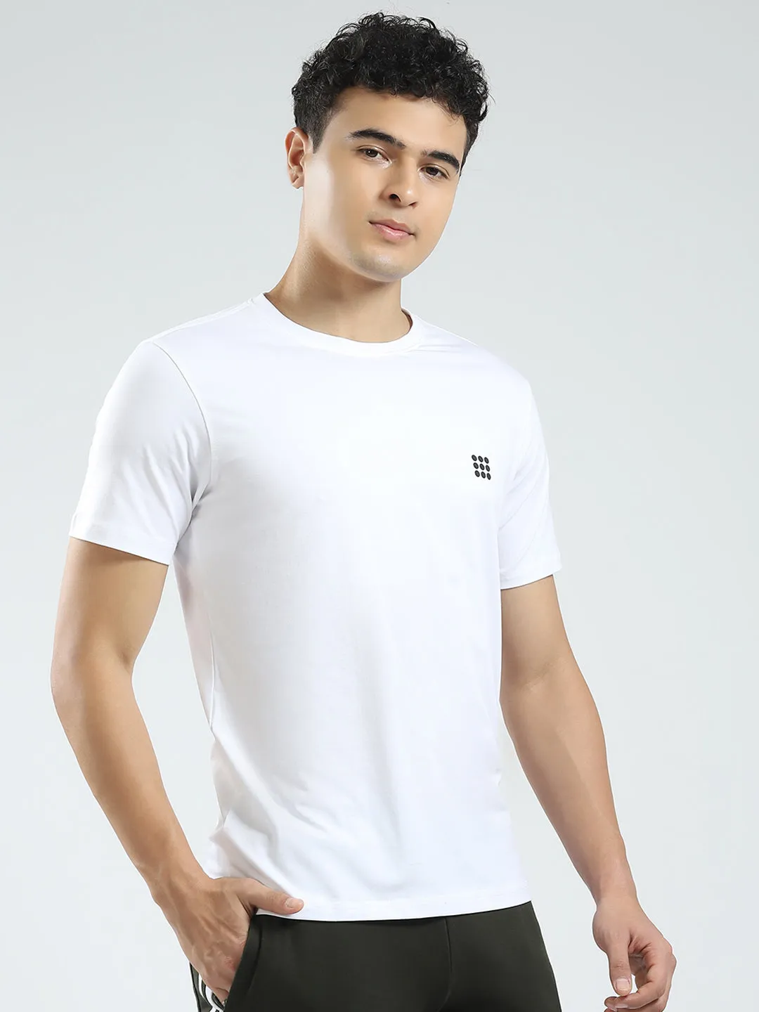 Rock.it Men White Solid Round Neck Half Sleeve T-Shirt sold by Monte Carlo product image thumbnail 4
