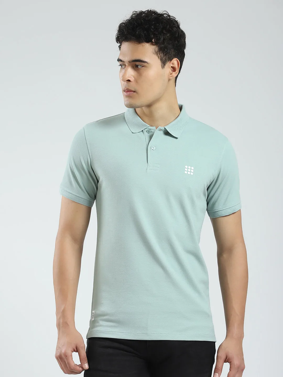 Rock.it Men Green Solid Collar Half Sleeve T-Shirt sold by Monte Carlo