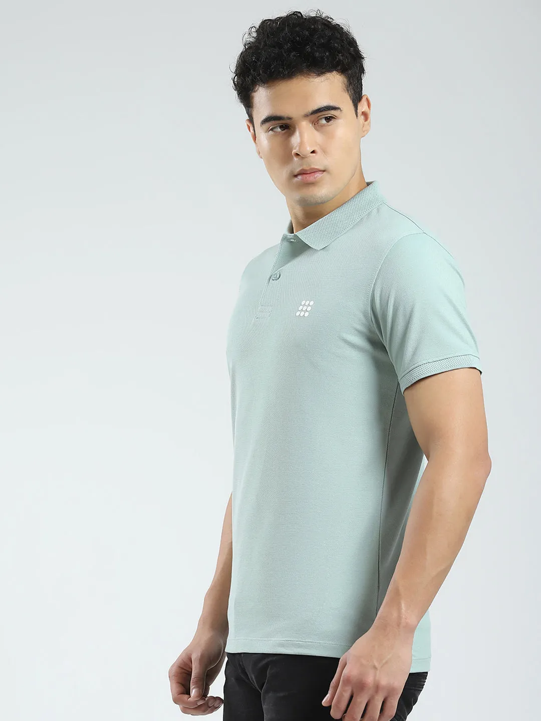 Rock.it Men Green Solid Collar Half Sleeve T-Shirt sold by Monte Carlo product image thumbnail 3