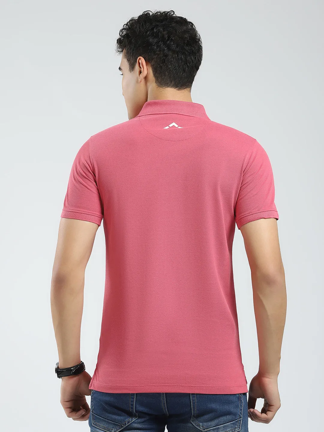 Rock.it Men Pink Solid Collar Half Sleeve T-Shirt sold by Monte Carlo product image thumbnail 5