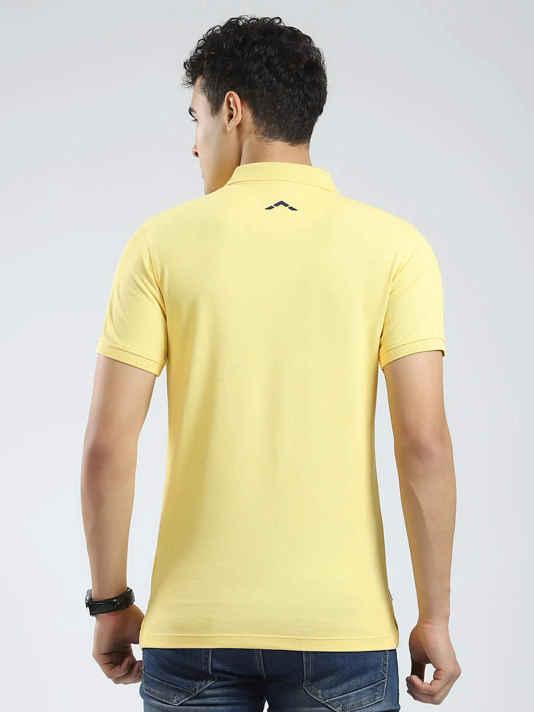 Rock.it Men Yellow Solid Collar Half Sleeve T-Shirt sold by Monte Carlo product image thumbnail 5