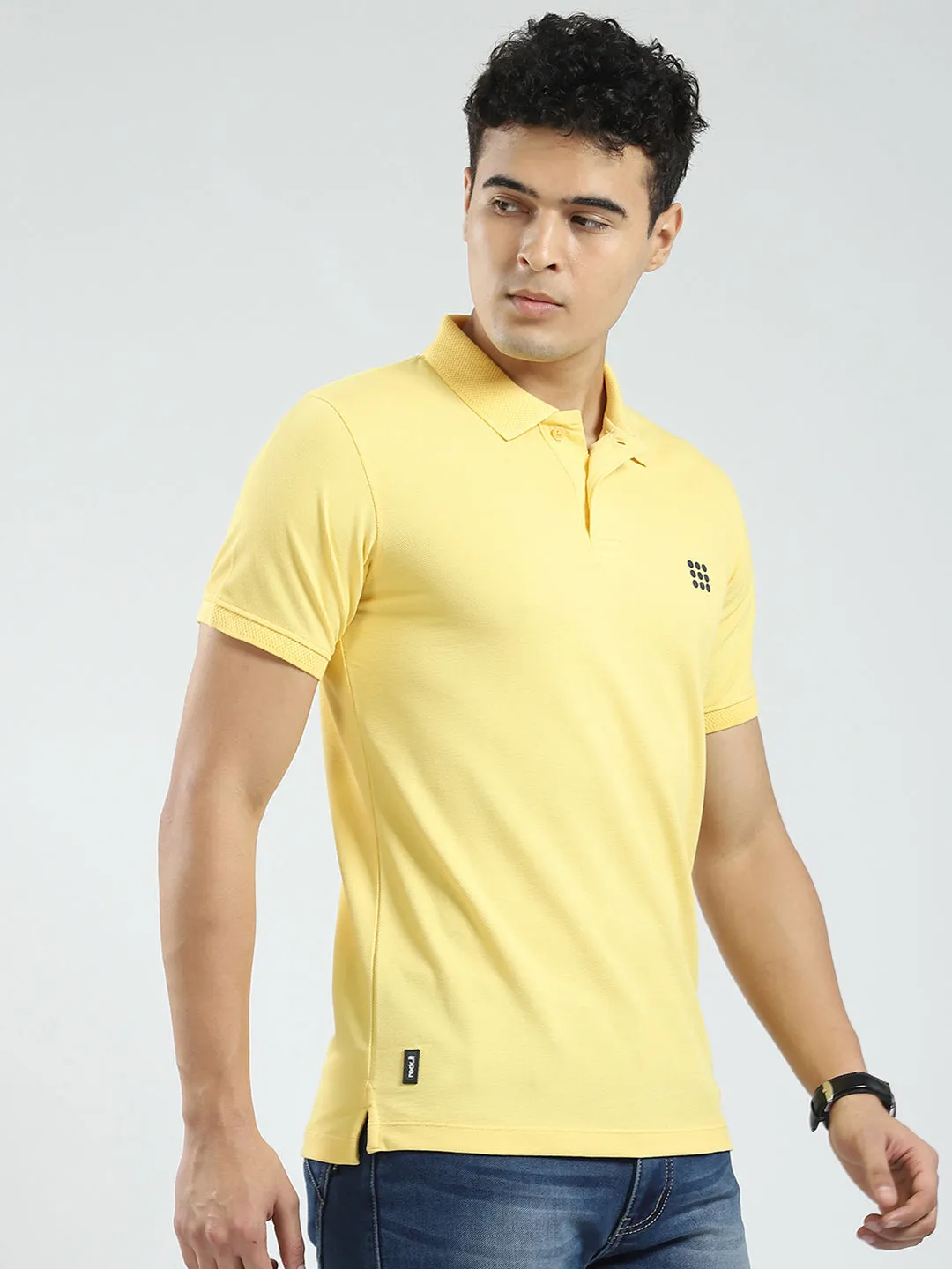 Rock.it Men Yellow Solid Collar Half Sleeve T-Shirt sold by Monte Carlo product image thumbnail 4