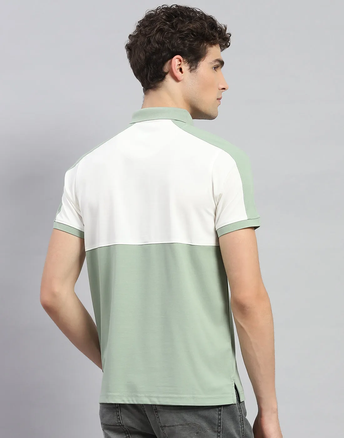 Men Olive Printed Polo Collar Half Sleeve T-Shirt sold by Monte Carlo product image thumbnail 5