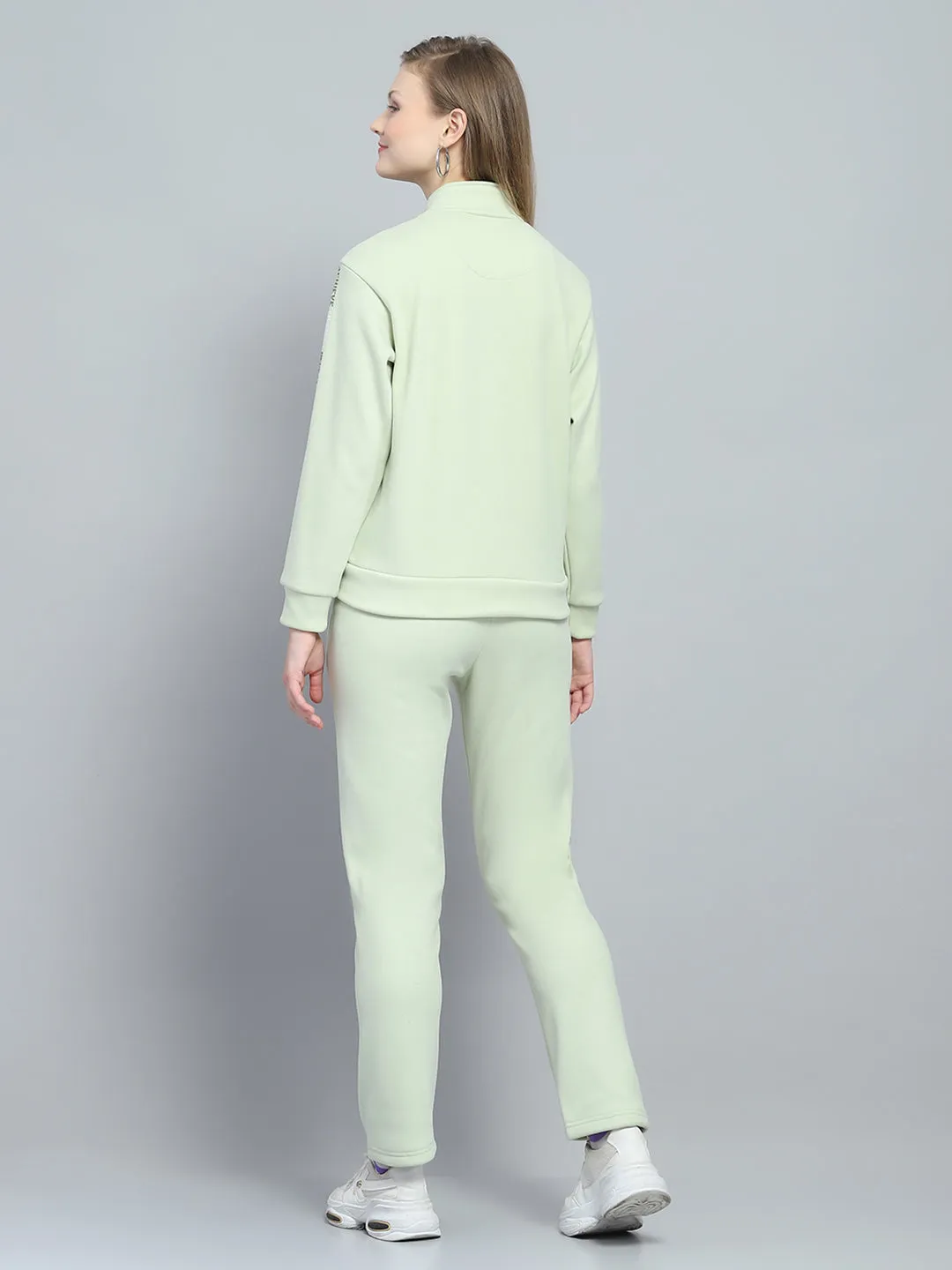 Women Green Printed Mock Neck Full Sleeve Tracksuit sold by Monte Carlo product image thumbnail 5
