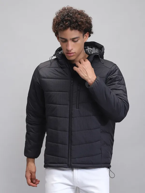 Rock.it Men Black Solid Hooded Full Sleeve Jacket sold by Monte Carlo