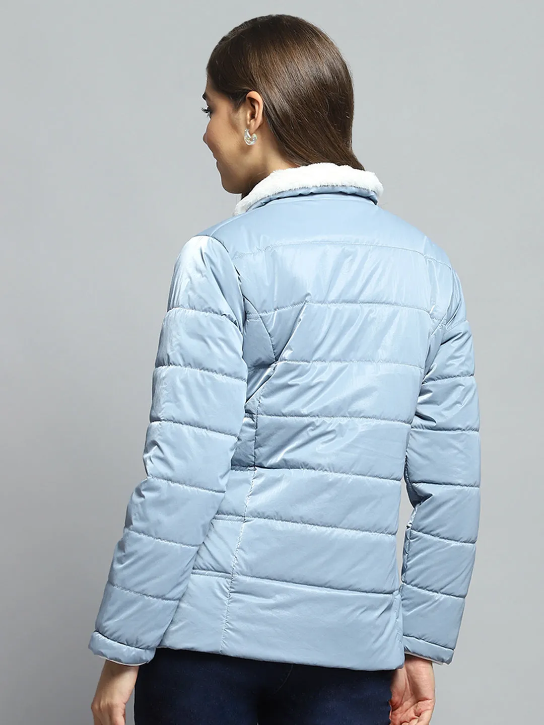 Women Blue Solid Collar Full Sleeve Jacket sold by Monte Carlo product image thumbnail 5