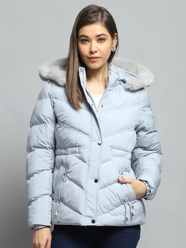 Women Grey Solid Detachable Hood Full Sleeve Jacket sold by Monte Carlo