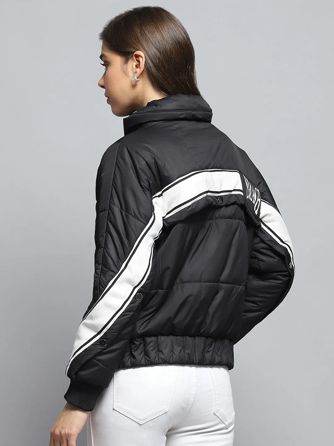 Women Black Solid Collar Full Sleeve Jacket sold by Monte Carlo product image thumbnail 5