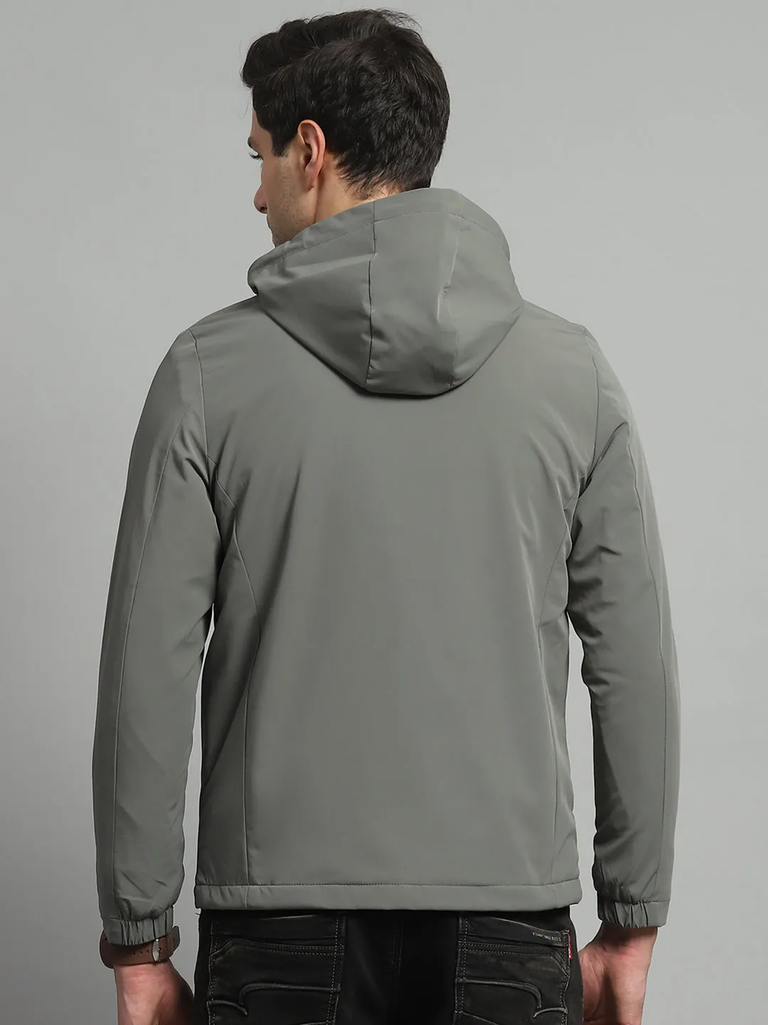 Luxuria Men Olive Solid Detachable Hood Full Sleeve Jacket sold by Monte Carlo product image thumbnail 5