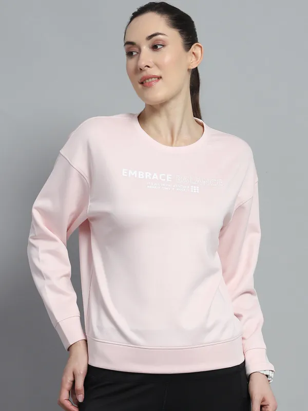 Rock.it Women Pink Printed Round Neck Full Sleeve Sweatshirt sold by Monte Carlo