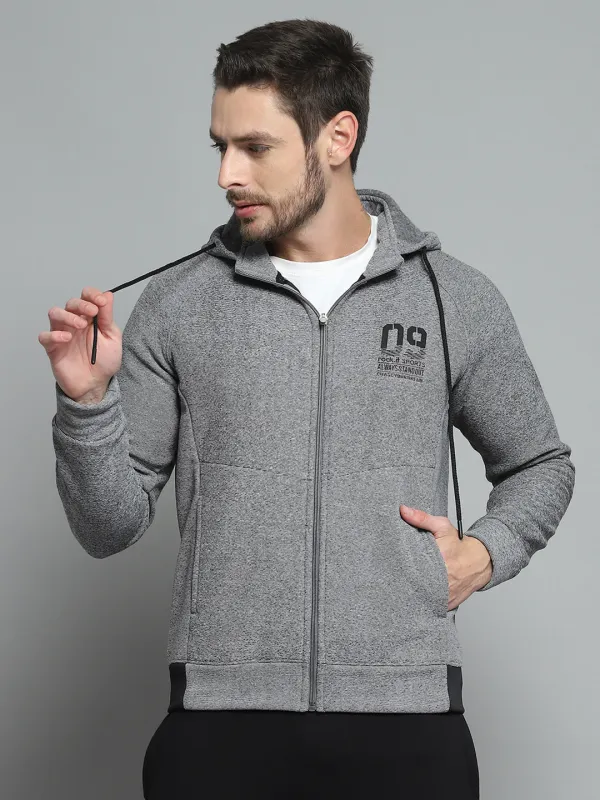 Rock.it Men Grey Printed Hooded Full Sleeve Sweatshirt sold by Monte Carlo