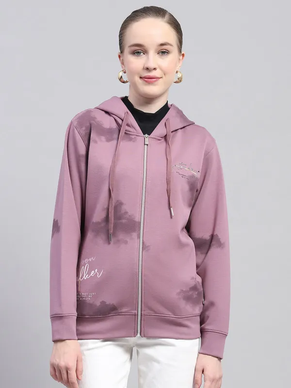 Women Pink Printed Hooded Full Sleeve Sweatshirt sold by Monte Carlo