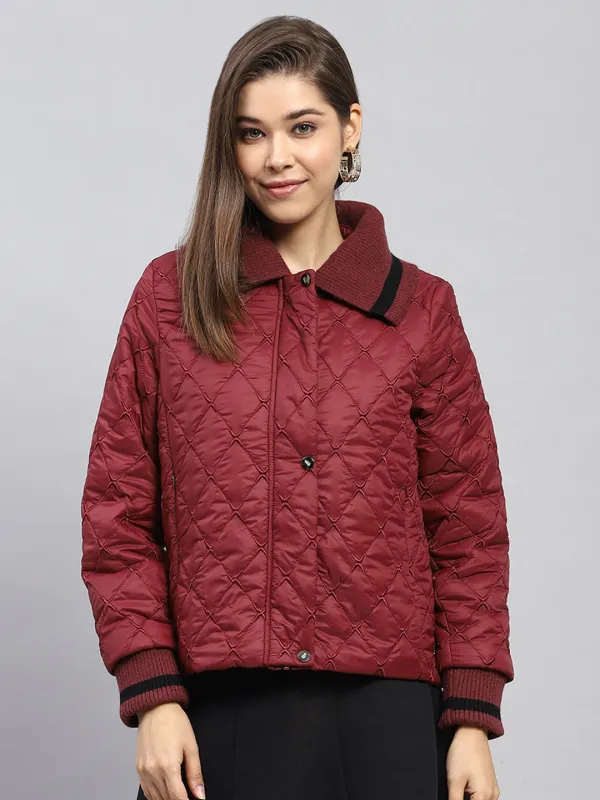 Women Maroon Embroidered Collar Full Sleeve Jacket sold by Monte Carlo