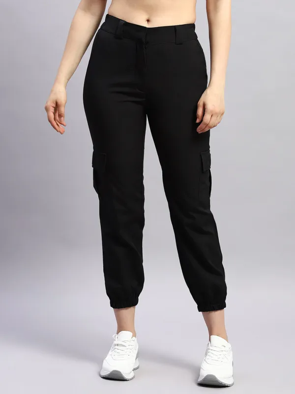 Rock.it Women Black Solid Regular Fit Lower sold by Monte Carlo