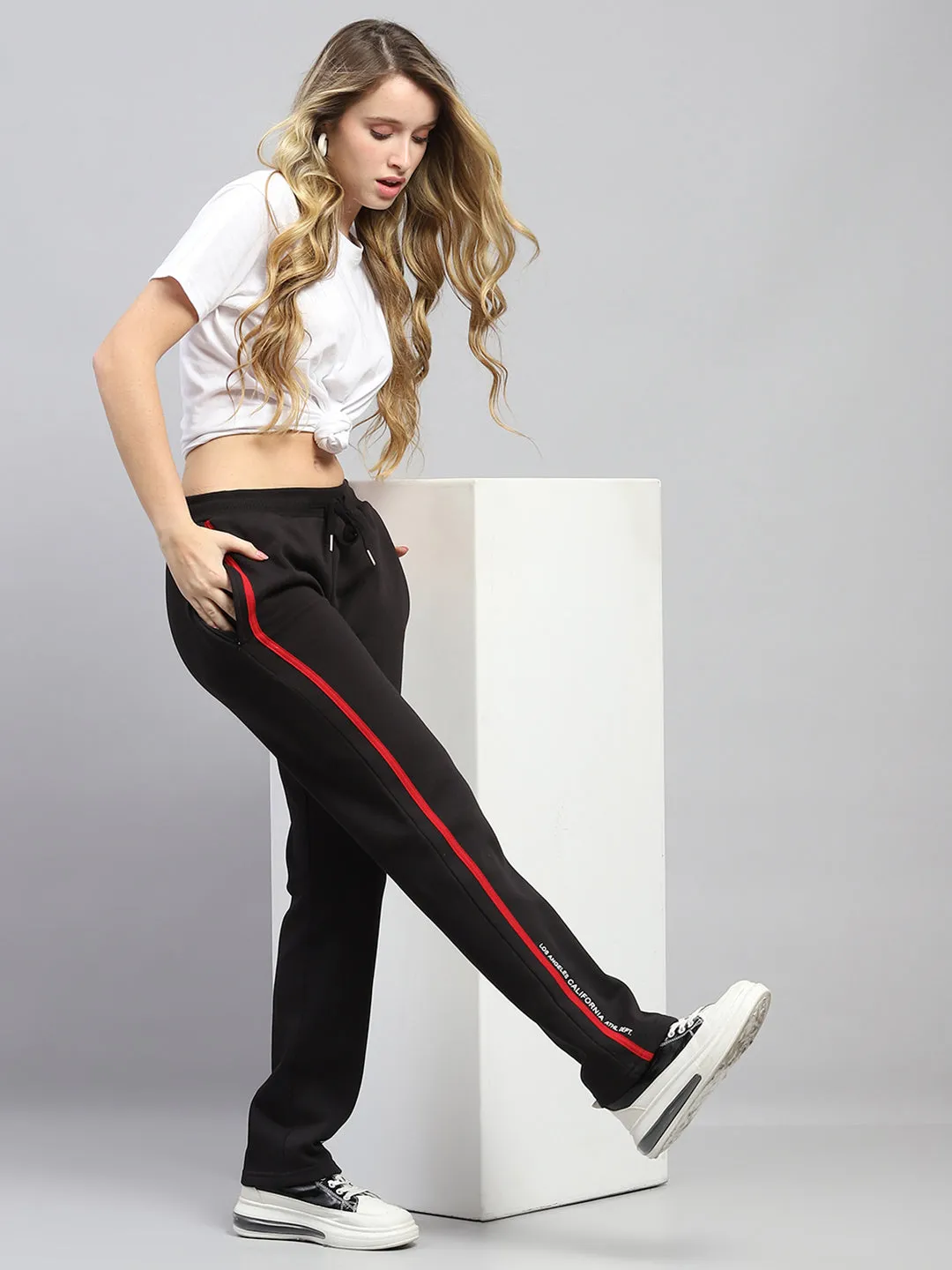Women Black Solid Regular Fit Lower sold by Monte Carlo product image thumbnail 2
