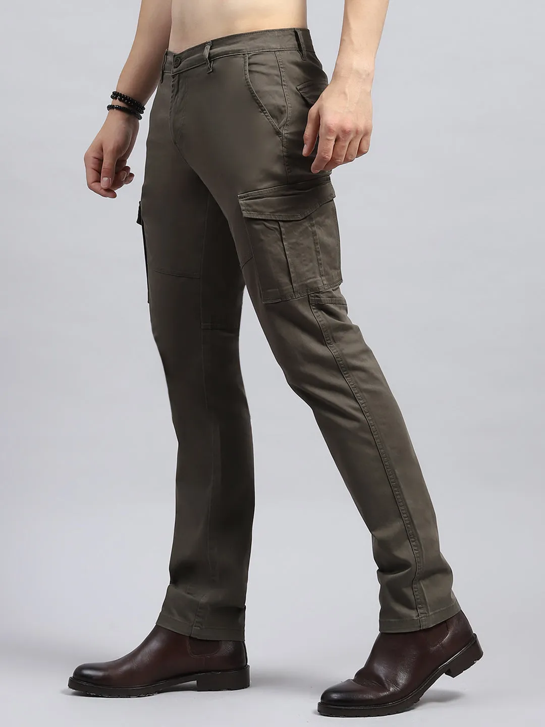 Men Olive Solid Cargo Cargo sold by Monte Carlo product image thumbnail 3
