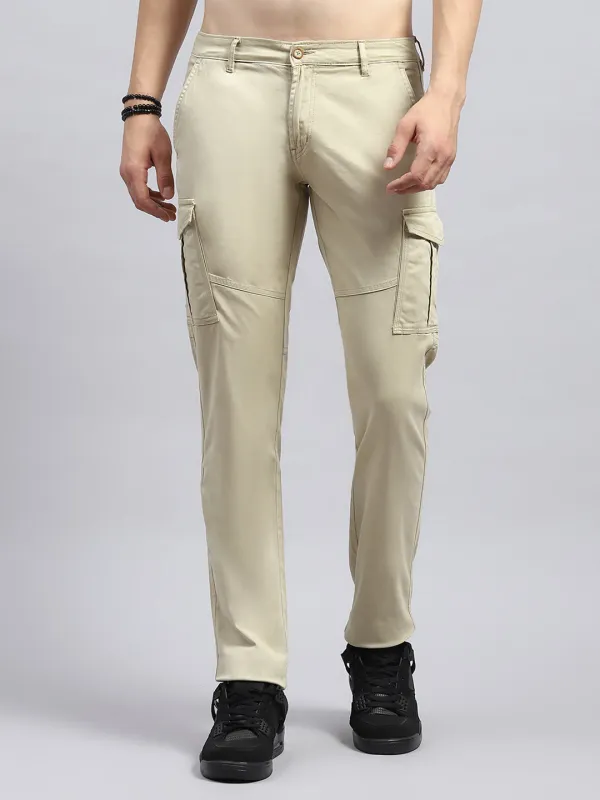 Men Beige Solid Cargo sold by Monte Carlo