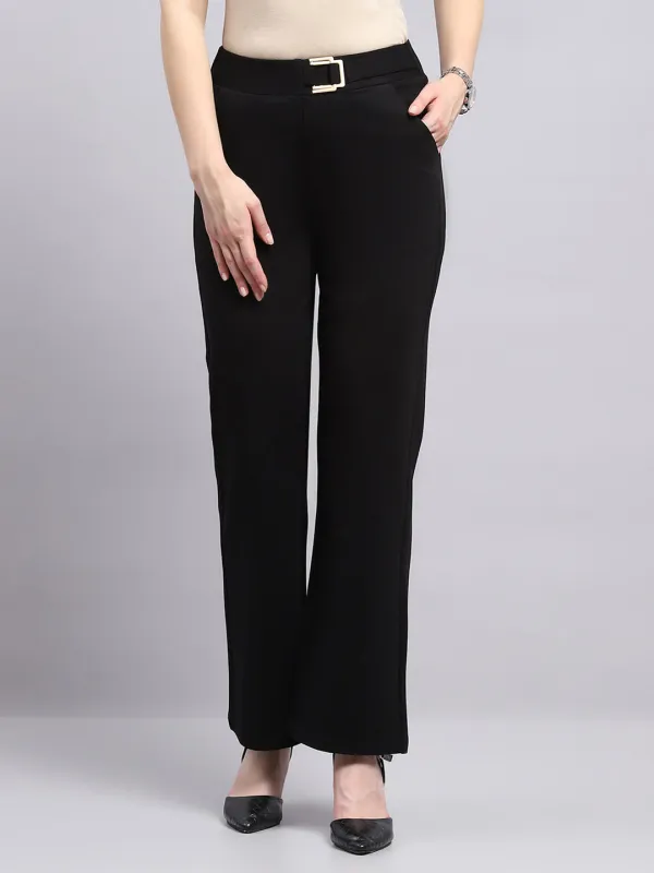 Women Black Solid Regular Fit Jegging sold by Monte Carlo