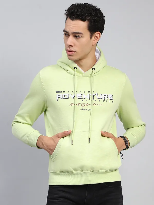 Men Green Printed Hooded Full Sleeve Sweatshirt sold by Monte Carlo