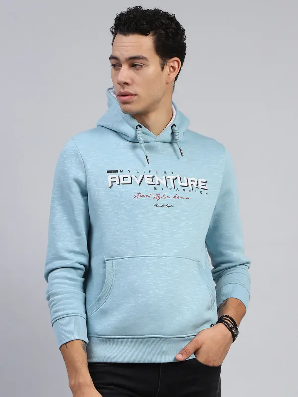 Men Blue Printed Hooded Full Sleeve Sweatshirt sold by Monte Carlo