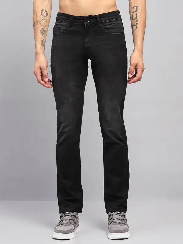 Men Black Solid Narrow Fit Denim sold by Monte Carlo