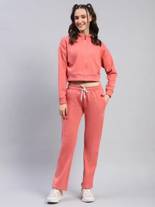 Rock.it Women Peach Solid Mock Neck Full Sleeve Cords Set sold by Monte Carlo