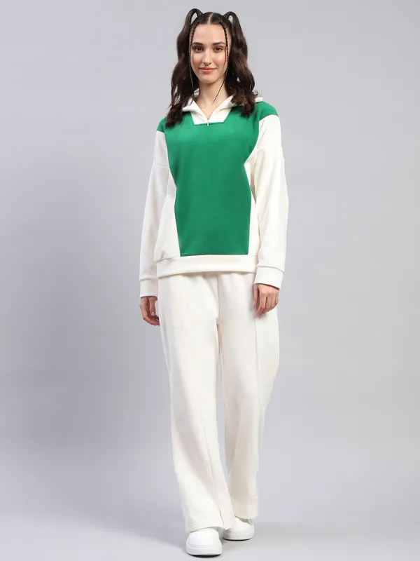 Rock.it Women White Solid Collar Full Sleeve Tracksuit sold by Monte Carlo