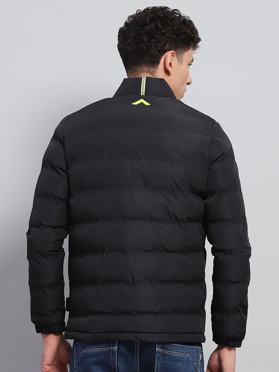 Rock.it Men Black Solid Mock Neck Full Sleeve Heating Jacket sold by Monte Carlo product image thumbnail 5