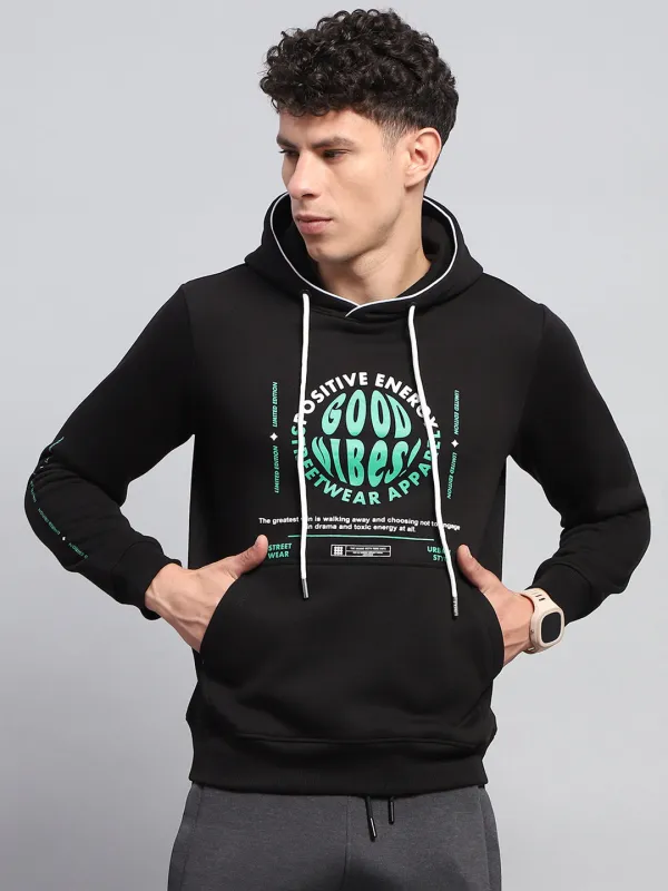 Rock.it Men Black Printed Hooded Full Sleeve Sweatshirt sold by Monte Carlo