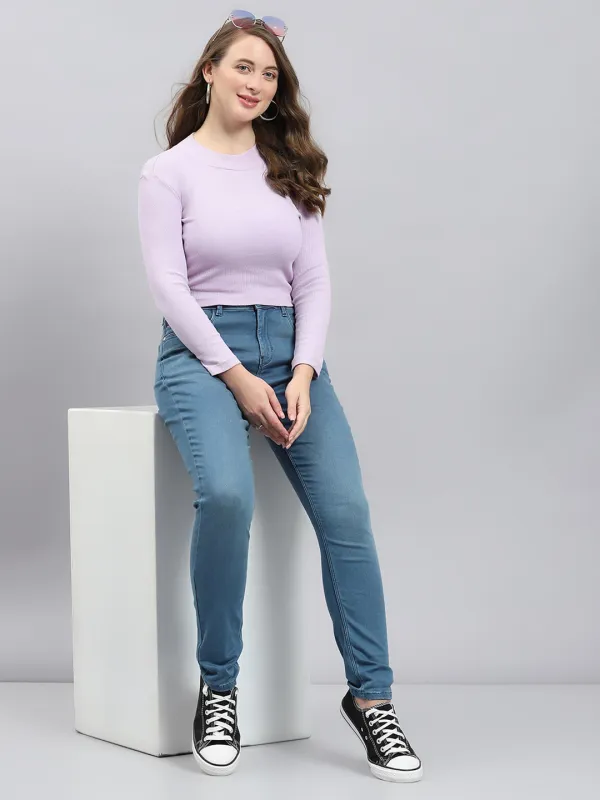 Women Blue Solid Slim Fit Denims sold by Monte Carlo