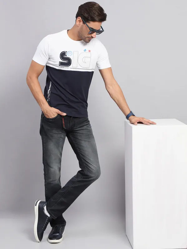 Men Multicolor Printed Round Neck Half Sleeve T-Shirt sold by Monte Carlo