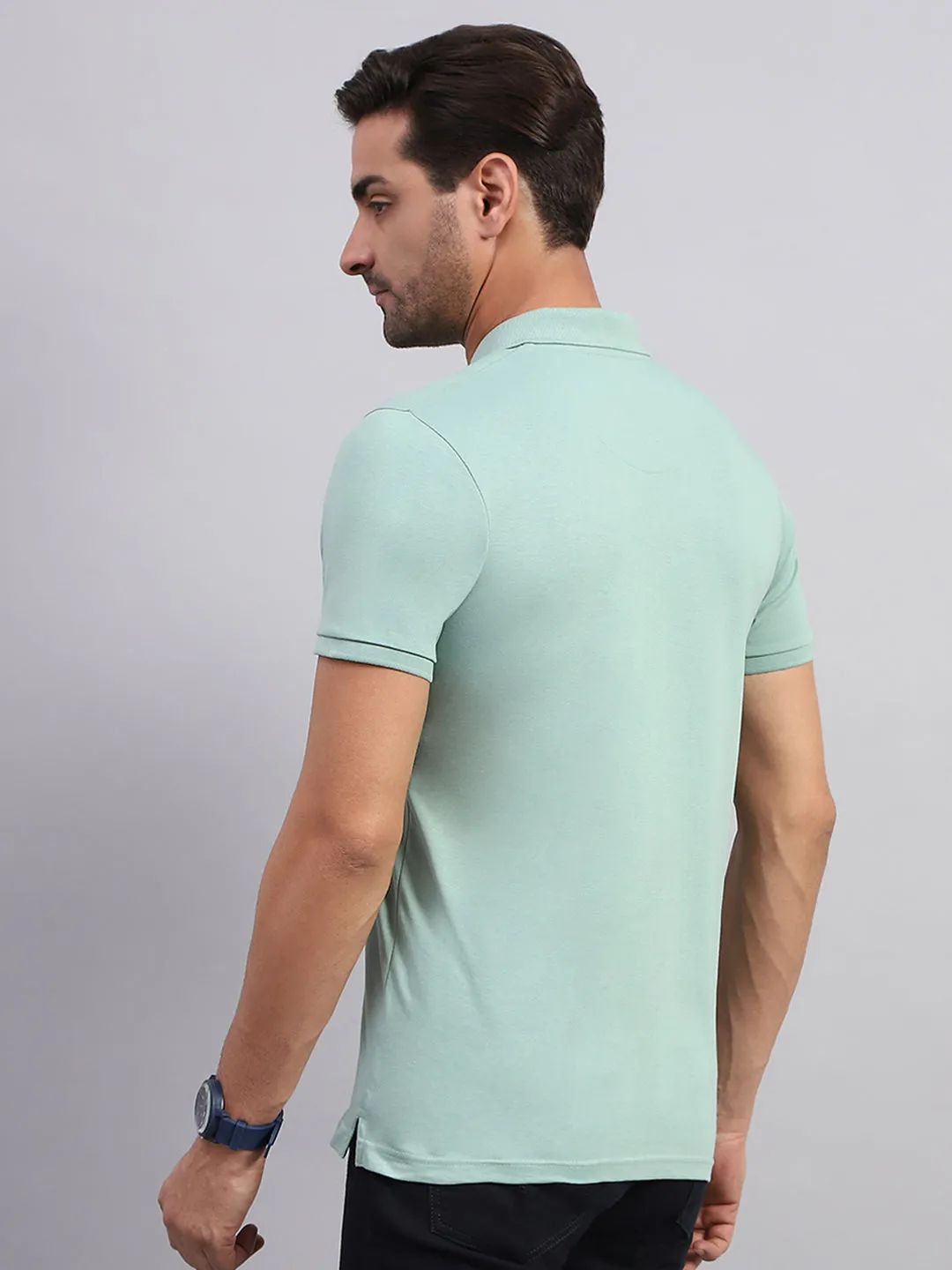 Men Green Printed Collar Half Sleeve T-Shirt sold by Monte Carlo product image thumbnail 5
