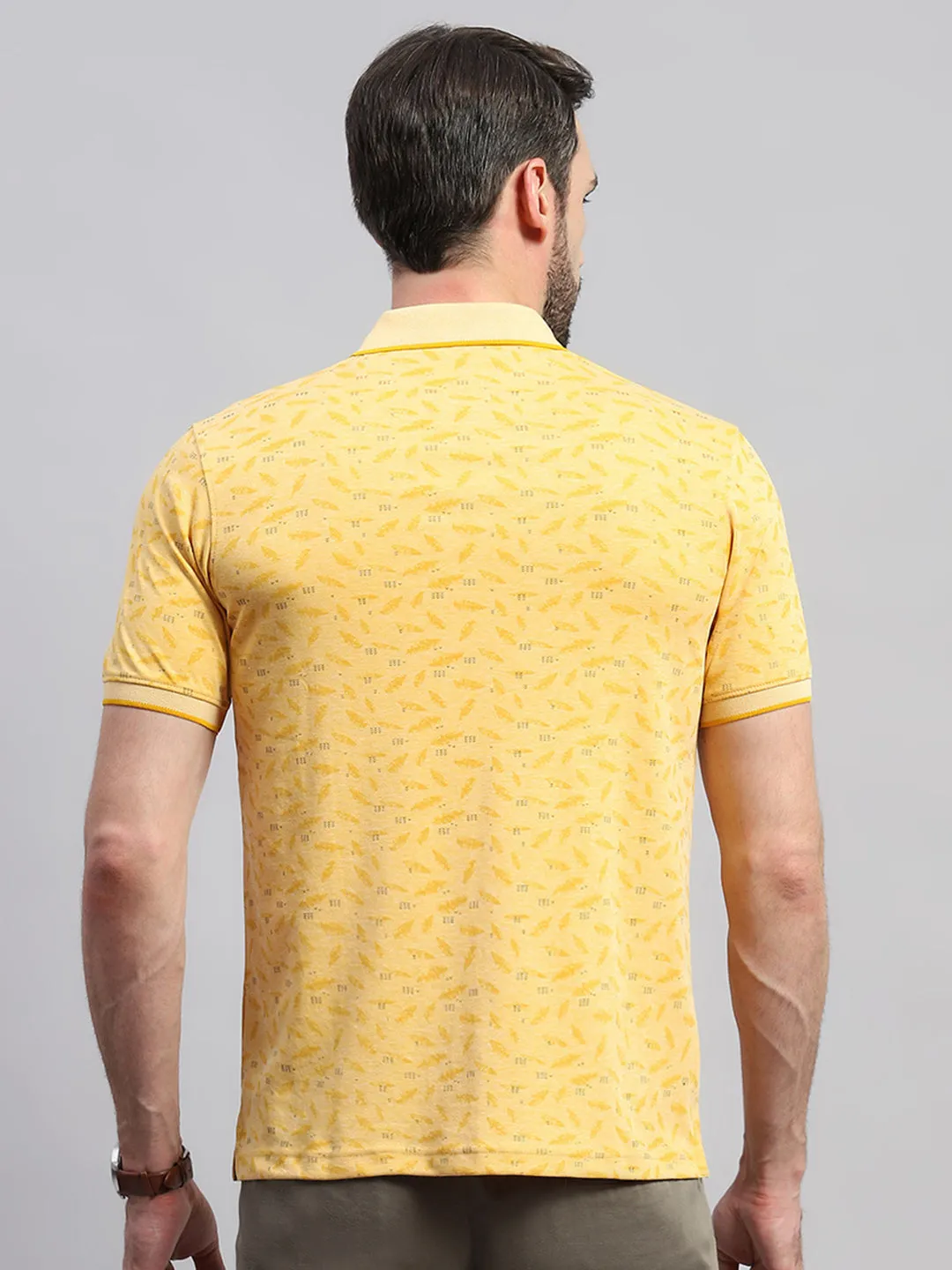 Men Yellow Printed Collar Half Sleeve T-Shirt sold by Monte Carlo product image thumbnail 5