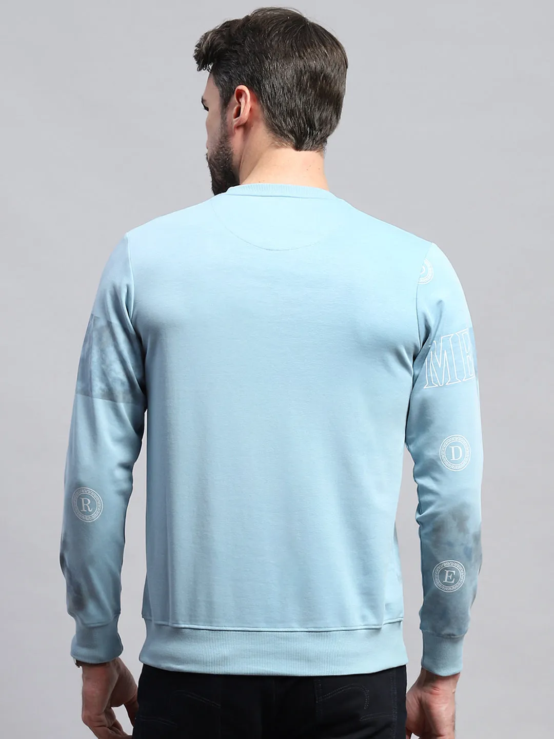 Men Blue Printed Round Neck Full Sleeve T-Shirt sold by Monte Carlo product image thumbnail 5