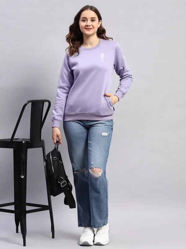 Rock.it Women Purple Printed Round Neck Full Sleeve Sweatshirt sold by Monte Carlo