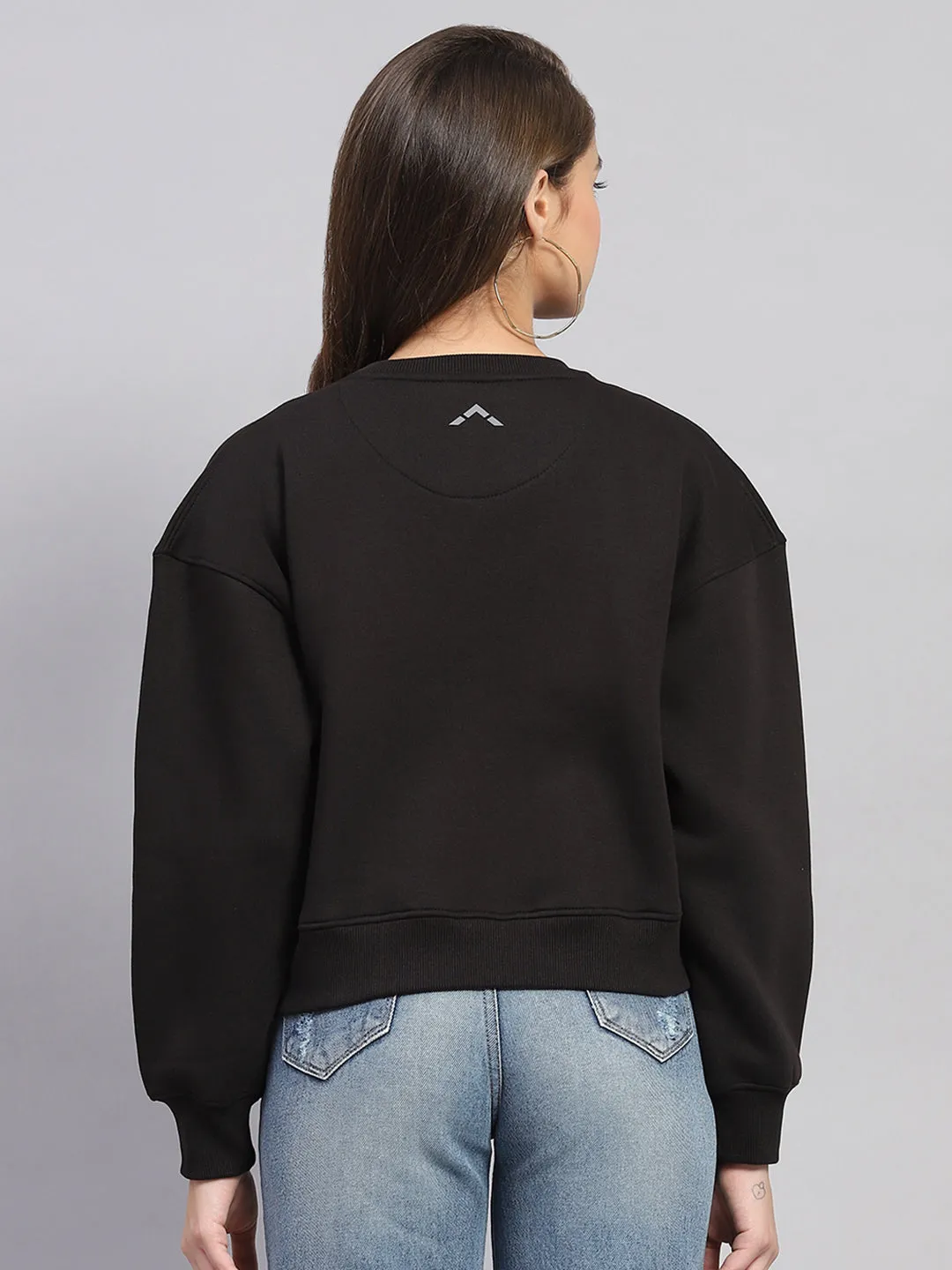 Rock.it Women Black Printed Round Neck Full Sleeve Sweatshirt sold by Monte Carlo product image thumbnail 5