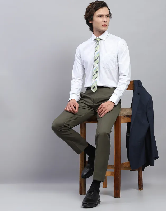 Men White Check Collar Full Sleeve Shirt sold by Monte Carlo