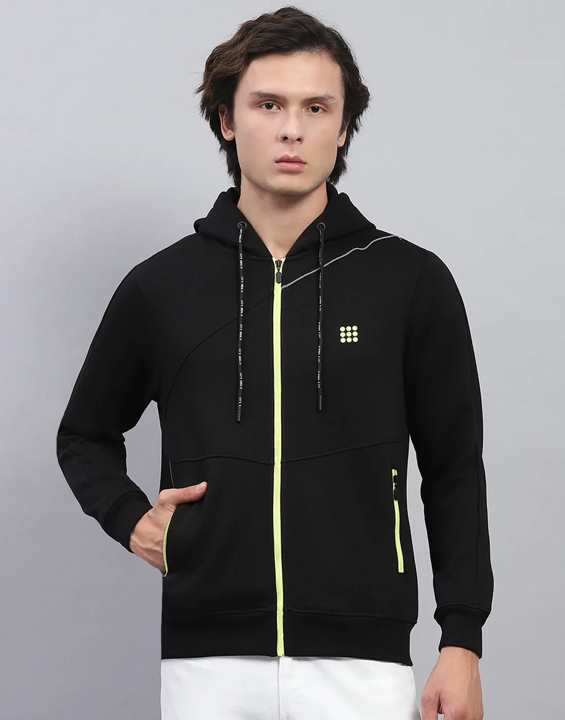 Rock.it Men Black Solid Hooded Full Sleeve Sweatshirt sold by Monte Carlo product image thumbnail 2