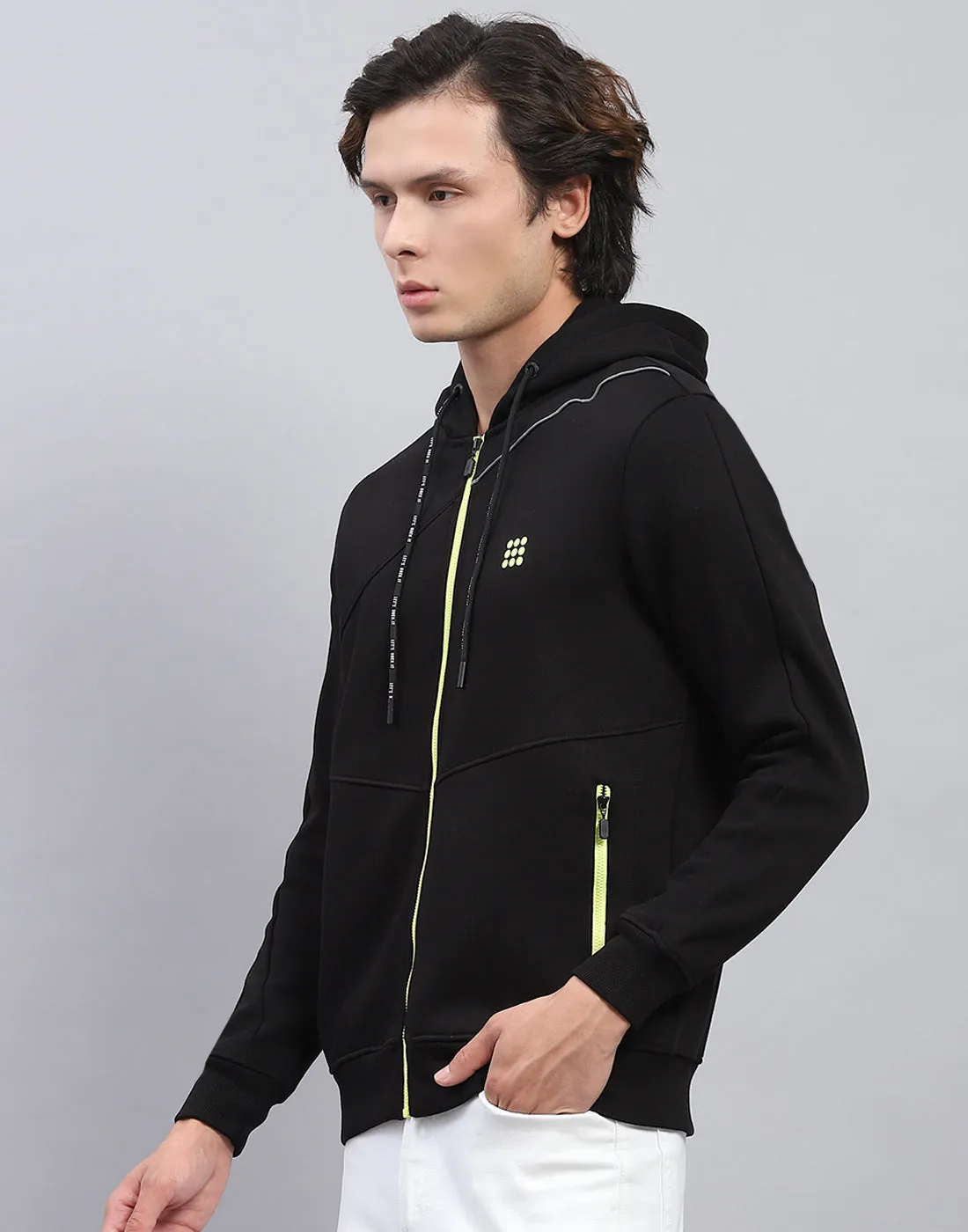 Rock.it Men Black Solid Hooded Full Sleeve Sweatshirt sold by Monte Carlo product image thumbnail 3
