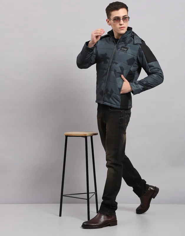 Men Multicolor Printed Hooded Full Sleeve Jacket sold by Monte Carlo