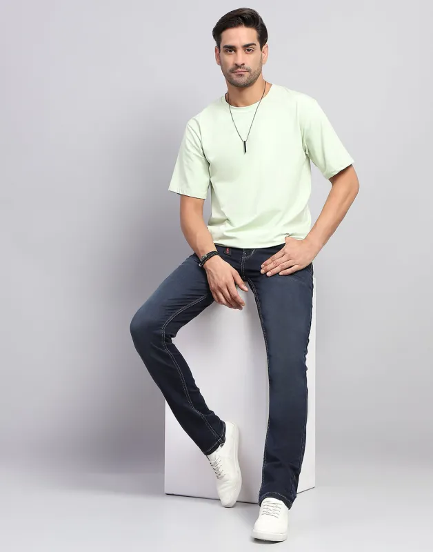 Men Dark Blue Light Wash Narrow Fit Denim sold by Monte Carlo