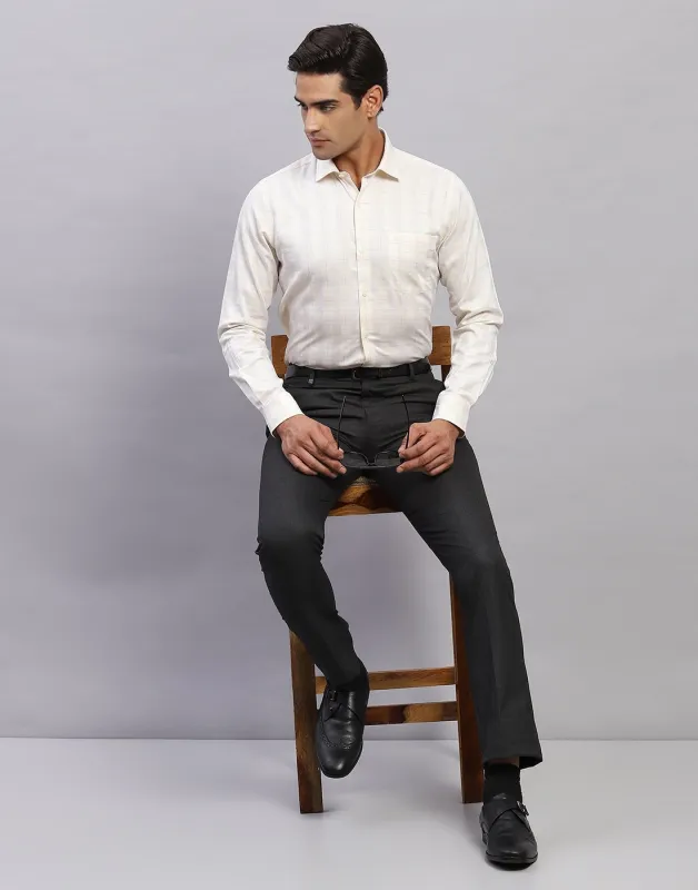 Men Grey Solid Smart Fit Trouser sold by Monte Carlo
