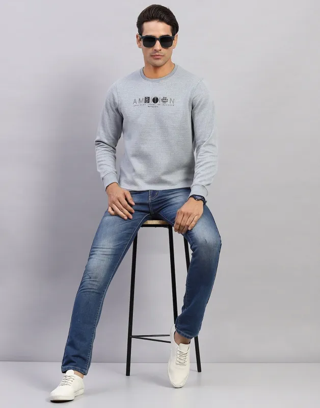 Men Blue Printed Round Neck Full Sleeve Winter T-Shirt sold by Monte Carlo
