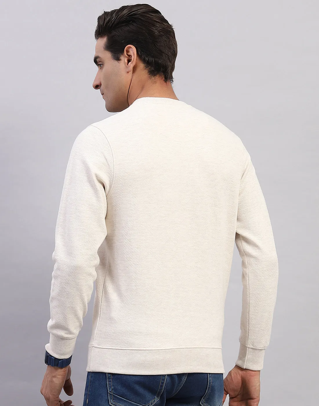 Men Beige Printed Round Neck Full Sleeve Winter T-Shirt sold by Monte Carlo product image thumbnail 5