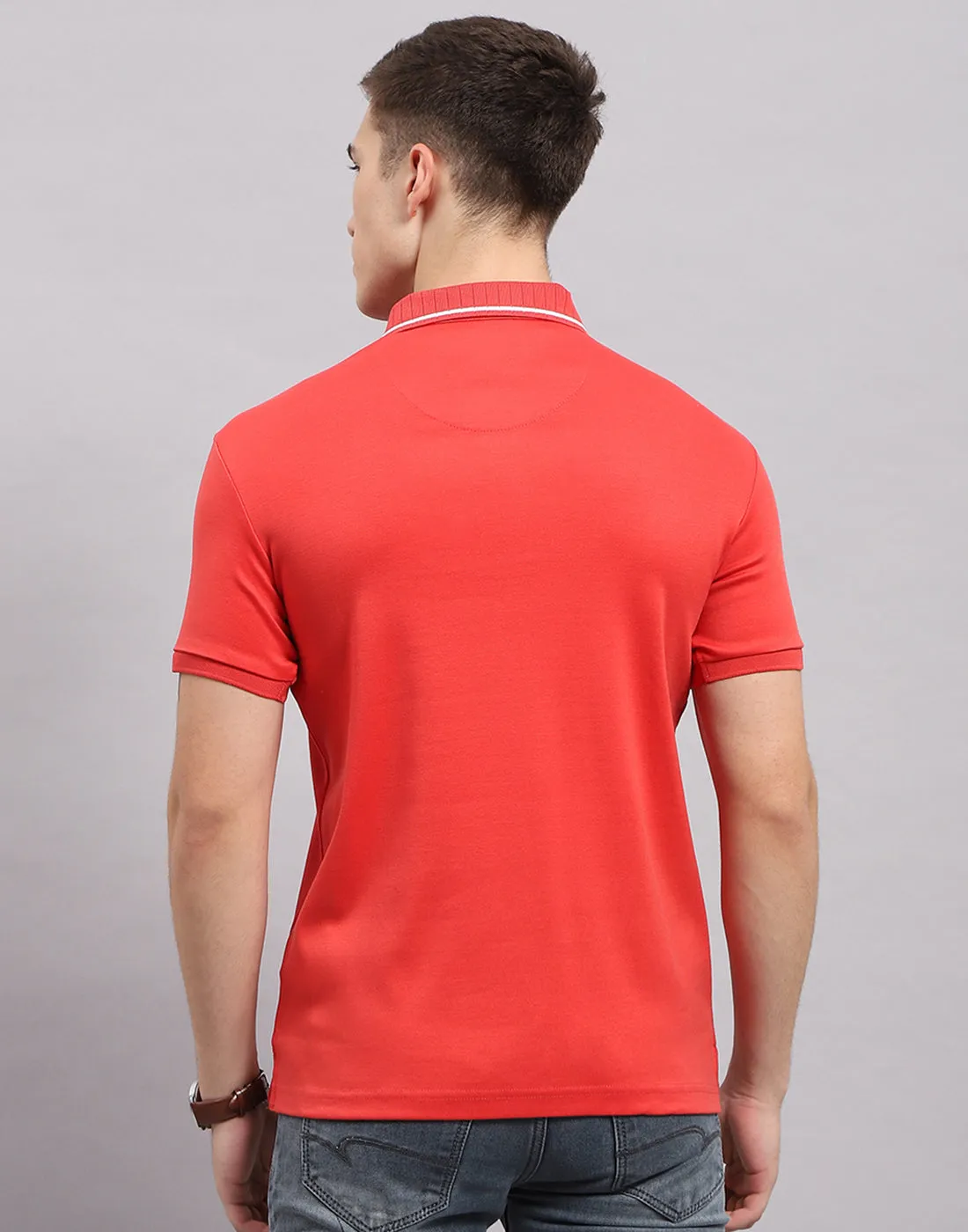Men Coral Solid Polo Collar Half Sleeve T-Shirt sold by Monte Carlo product image thumbnail 5