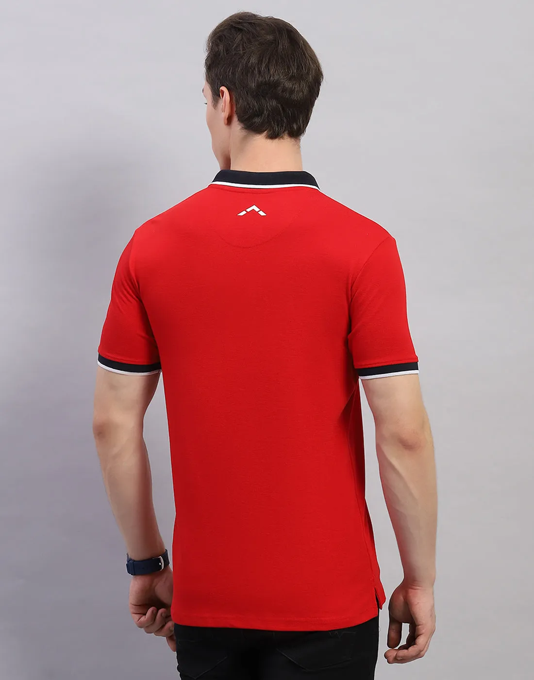 Rock.it Men Red Solid Polo Collar Half Sleeve T-Shirt sold by Monte Carlo product image thumbnail 5