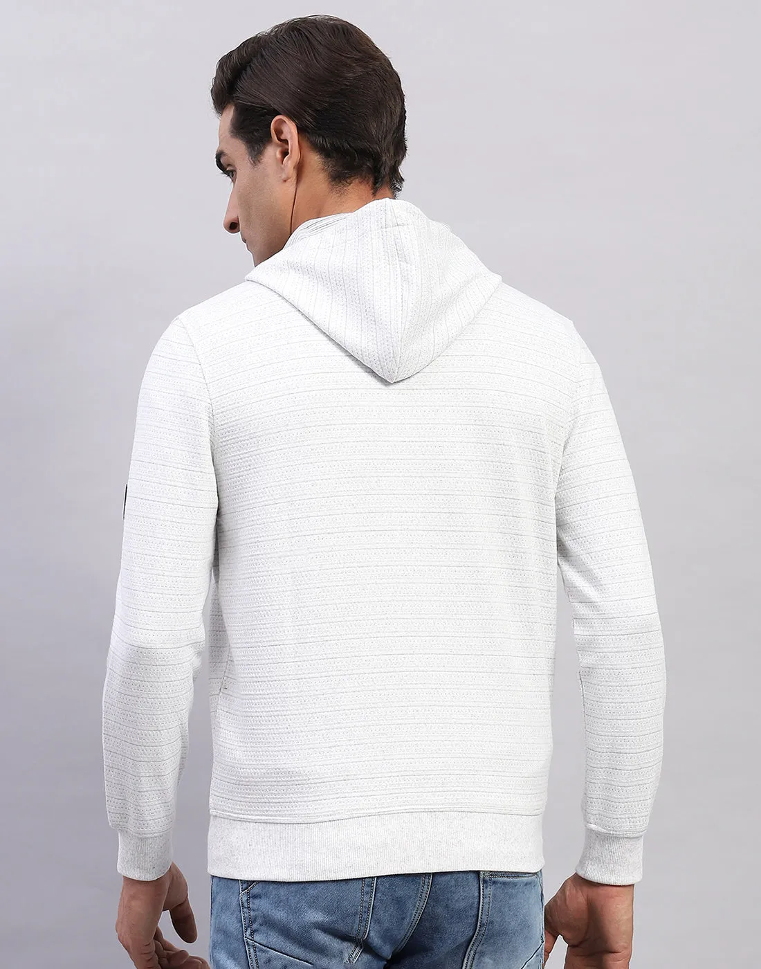 Men White Solid Hooded Full Sleeve Sweatshirt sold by Monte Carlo product image thumbnail 5